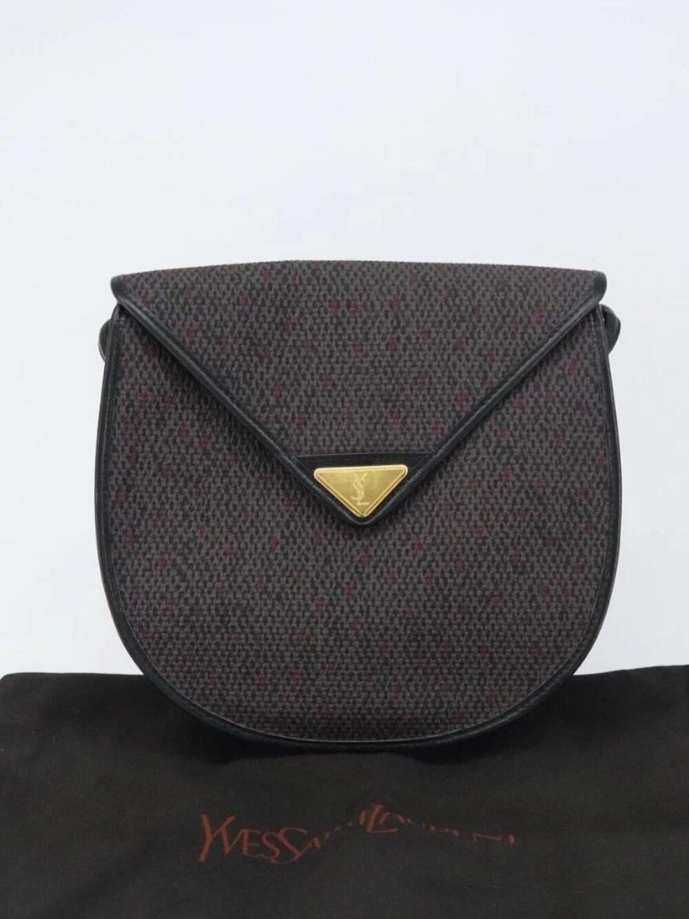 SAINT LAURENT Shoulder Bag PVC Leather Gray Gold Auth bs31403 - Picture 14 of 16